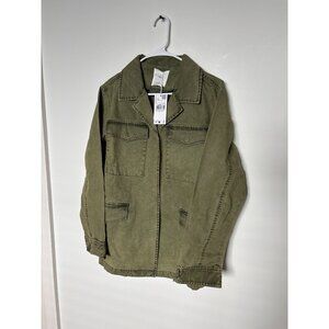 Mango Womens Olive Green Utility Jacket With Pockets, new with tags, Size M